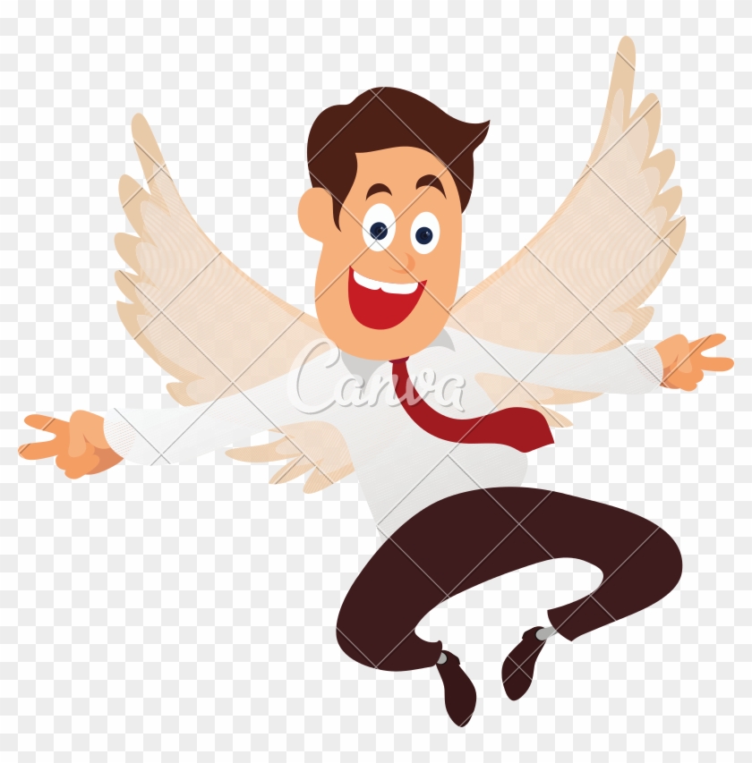 Cartoon Character Of A Cheerful Businessman Vector - Royalty-free #339537