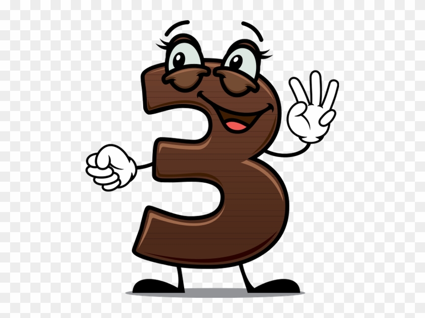 Cheerful Cartoon Number Three - Numbers 3 Cartoon Clipart #339590