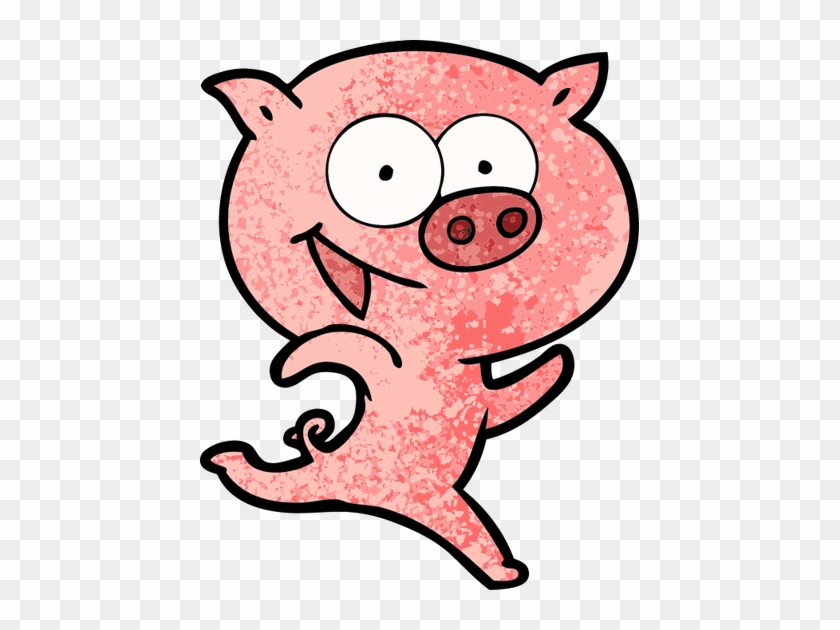 Cheerful Running Pig Cartoon - Dibujos Alegres #339609