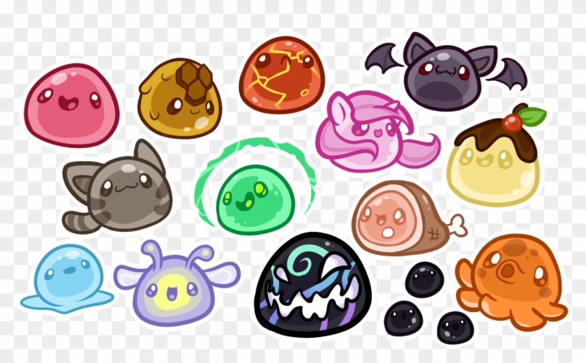 A Bunch Of Slimes By Tinklywinkly - Slime Rancher Para Pintar - Free  Transparent PNG Clipart Images Download