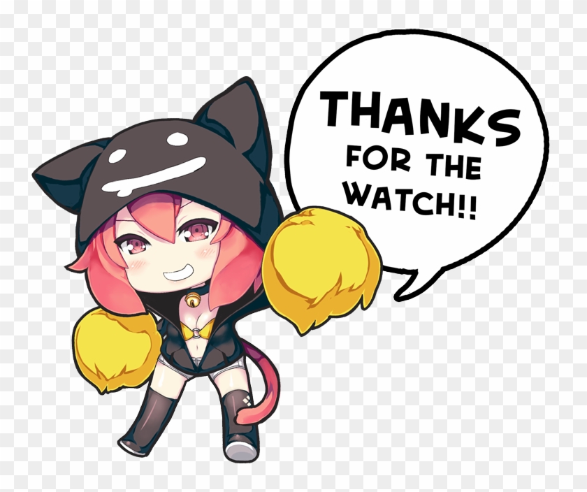 50 Watcher Milestone Chibi Neko Noire 2p Thank U By - Thanks For Watching Anime #339993