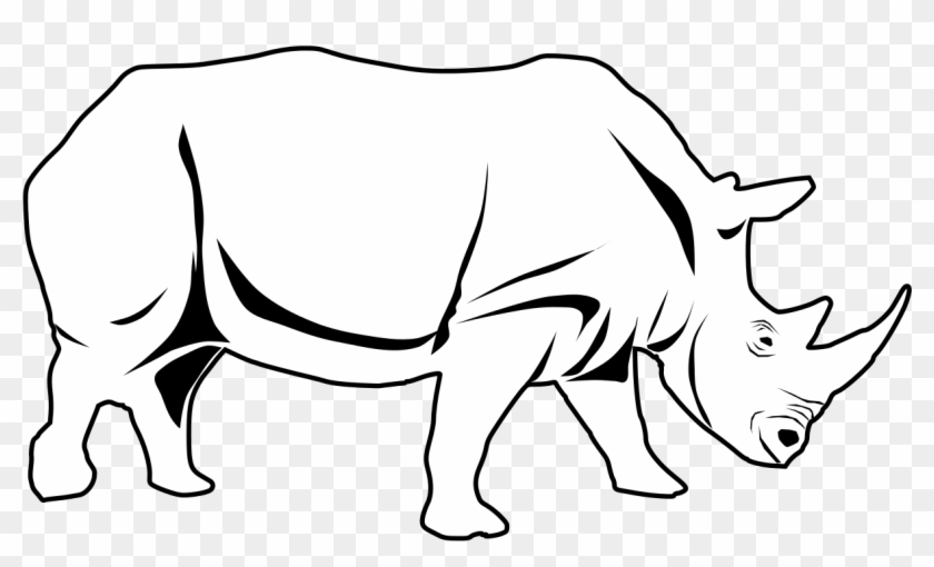 Rhino Clipart Black And White 1 - Rhino Clipart Black And White 1 #340052
