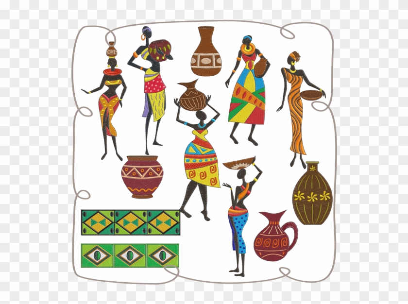 African Ladies Machine Embroidery Designs - Design #340285