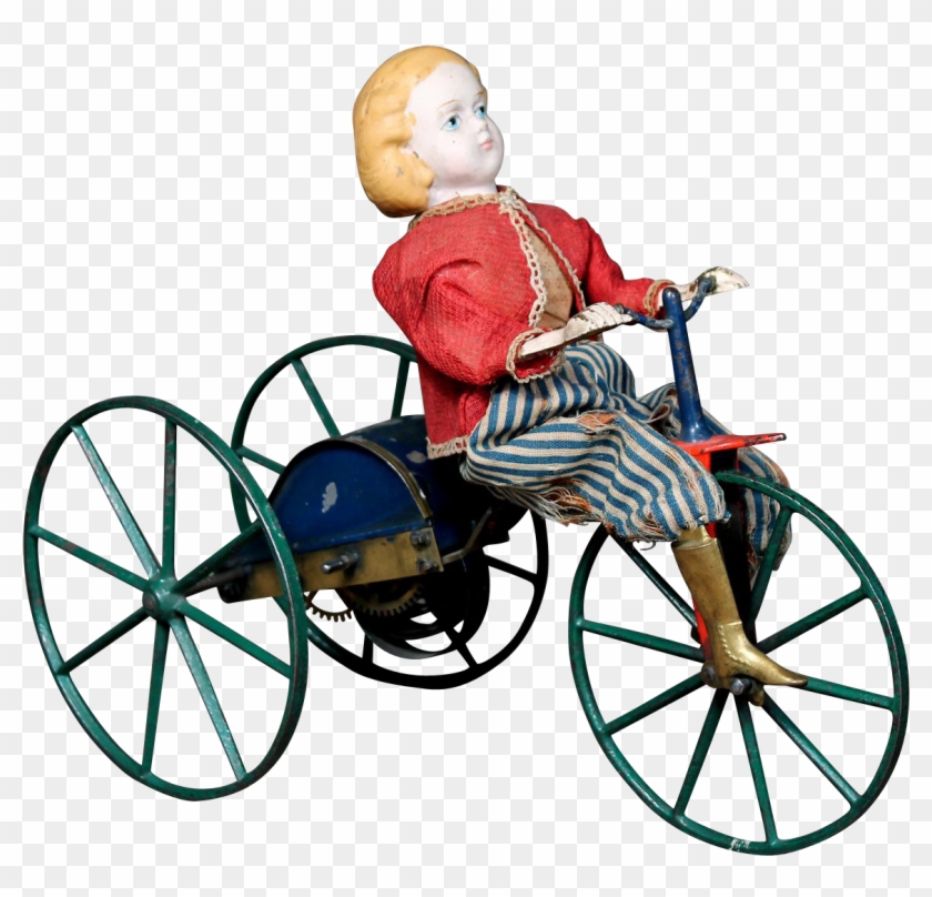 American Patented Mechanical Toy "girl On Velocipede" - Baby #340330