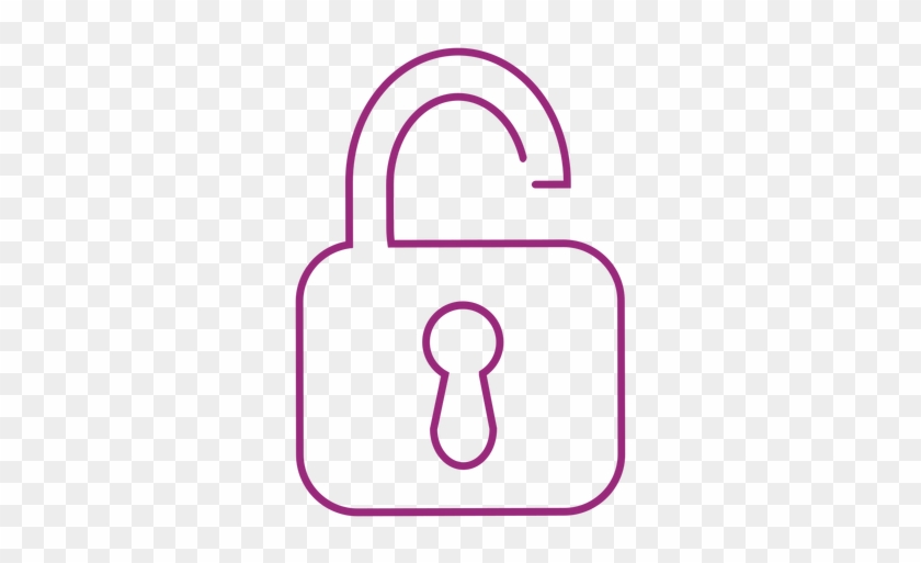 Lock Clipart Purple - Line Lock Png #340465