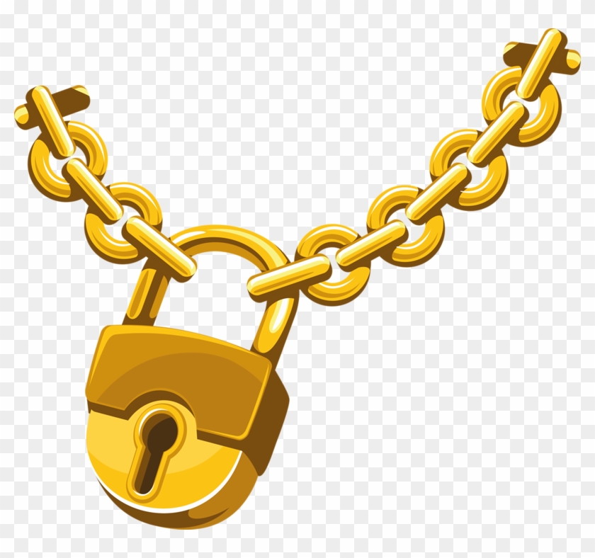 Chain Lock Clip Art - Lock With Chain Png #340466