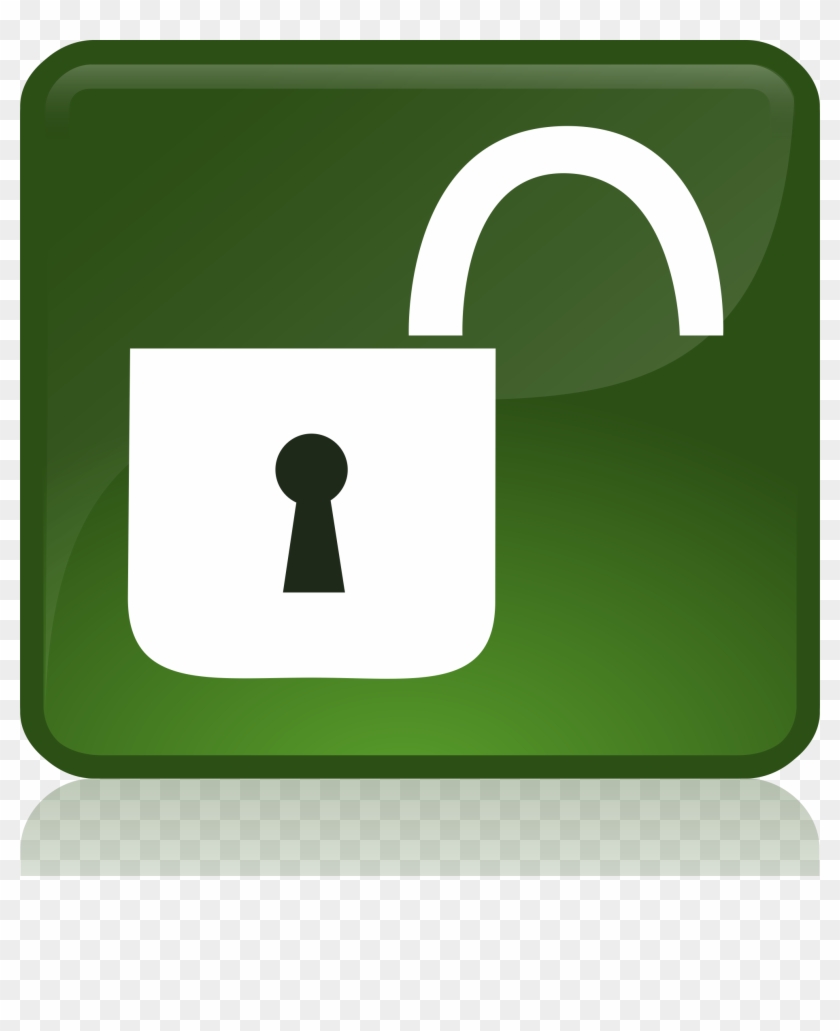 Big Image - Green Lock Open Png #340534