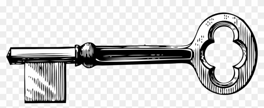 Key Black And White Key Clipart Black And White Free - Skeleton Key Clip Art #340579