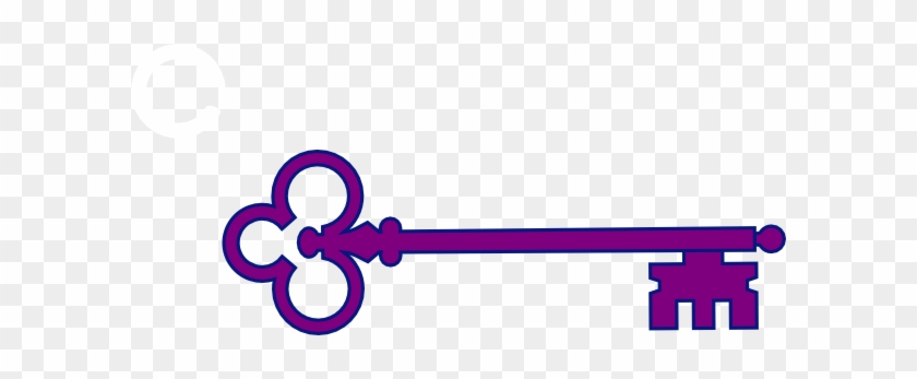 Purple Skeleton Key Clip Art - Skeleton Key Png #340619