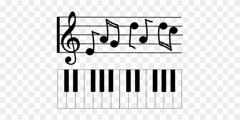 Keyboard Piano Notes Treble Clef Music Ins - Music Notes Clip Art #340870