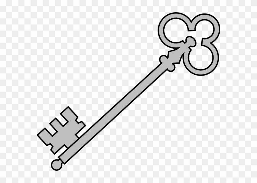 Black Olde Key Clip Art At Clker - Key Line Art #340938