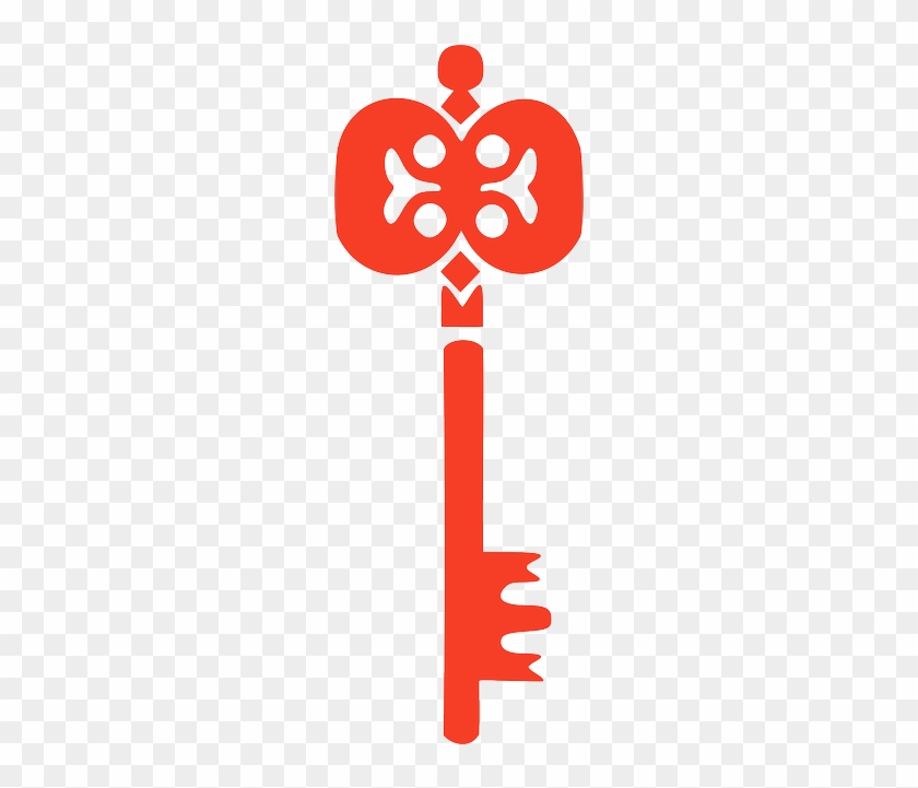 Red Key, Old, Wrought, Red - Red Key Clip Art #341068