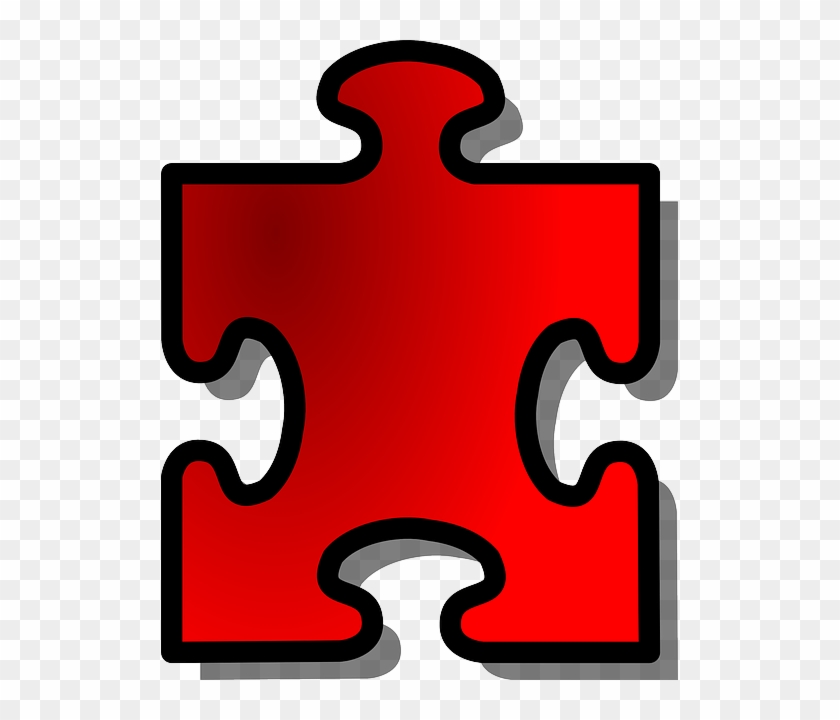 Piece Red, Shapes, Shape, Jigsaw, Puzzle, Piece - Puzzle Pieces Clip Art #341081