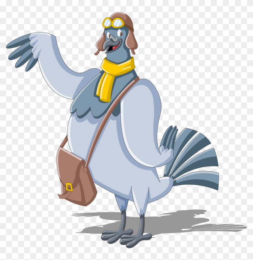 Homing Pigeon Mail Carrier Cartoon Clip Art Pigeon Voyageur Dessin Animé Free Transparent