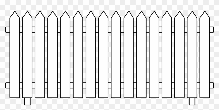 Picket Fence Clipart - White Picket Fence Vector #341113