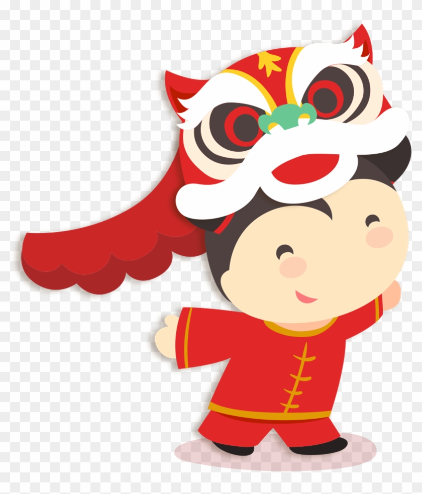 Chinese New Year Lion Dance Clip Art - 卡通 舞 龙 #341149