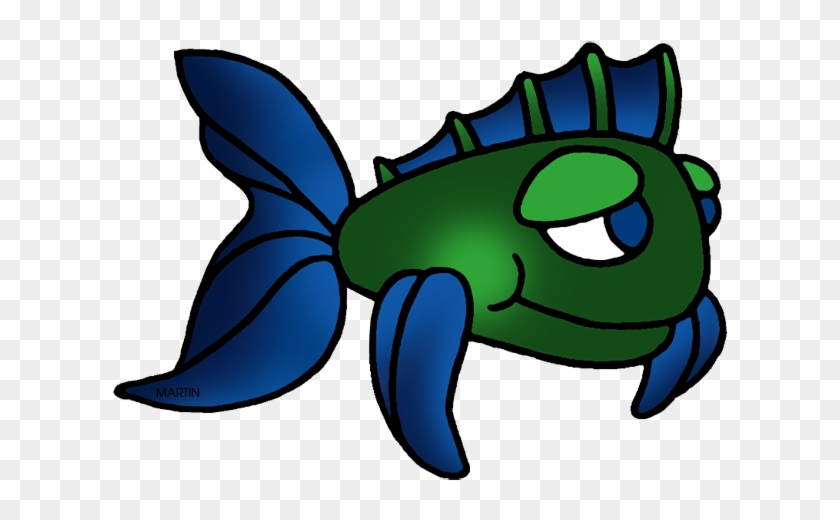 Green And Blue Fish - Green #341234