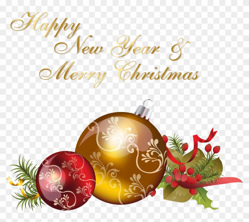 Happy New Year And Merry Christmas - Merry Christmas And Happy New Year 2018 Text #341263