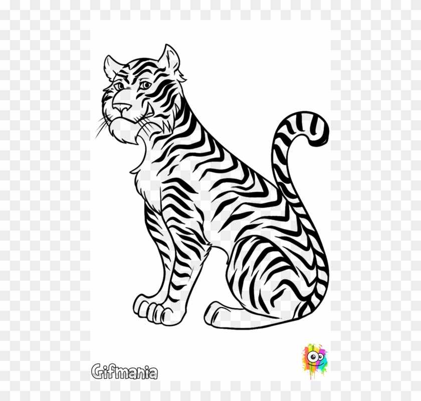 Tiger - Cute Drawing Of White Tiger #341495
