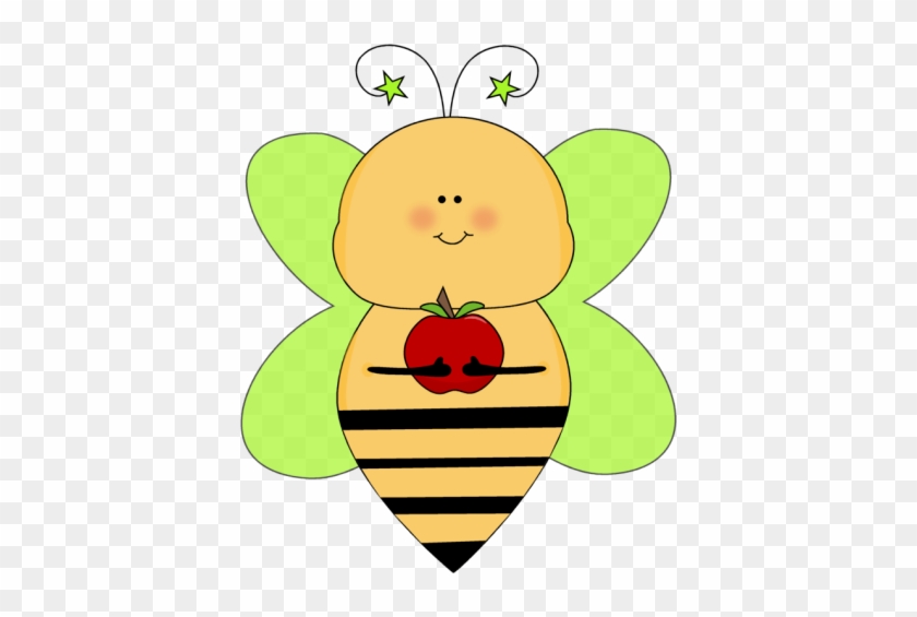 Green Star Bee With An Apple - Apple And A Bee #341571
