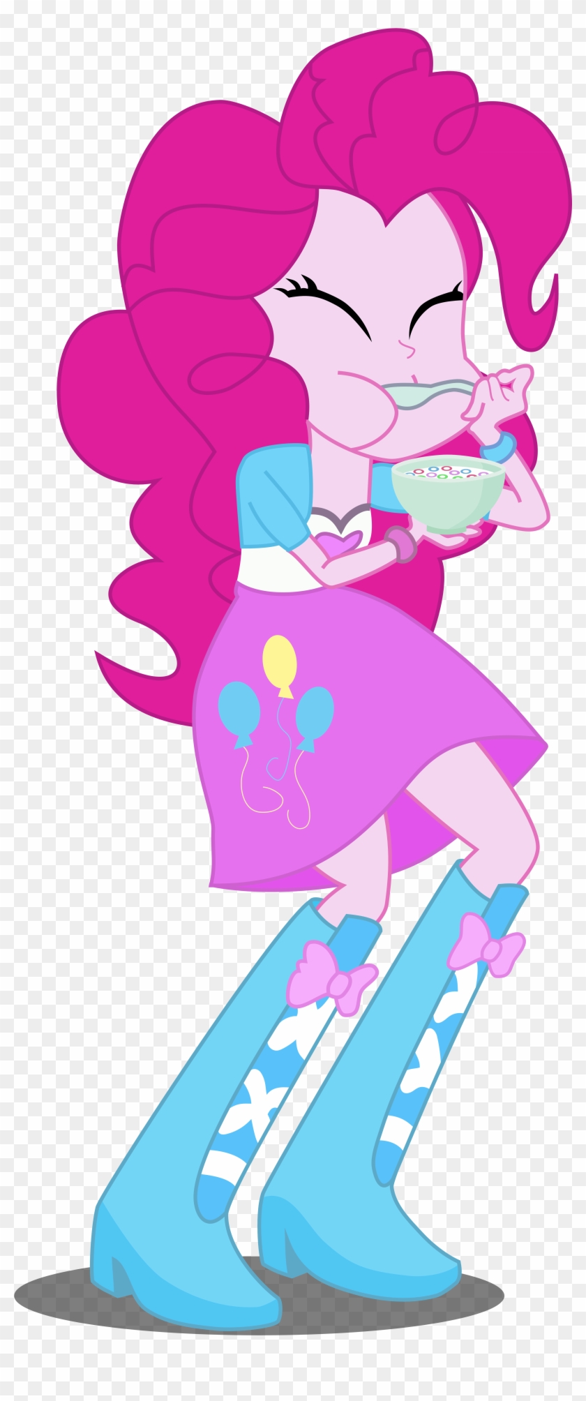 Pinkie Pie Eating A Bowl Of Cereal My Little Pony Equestria - Illustration #341638