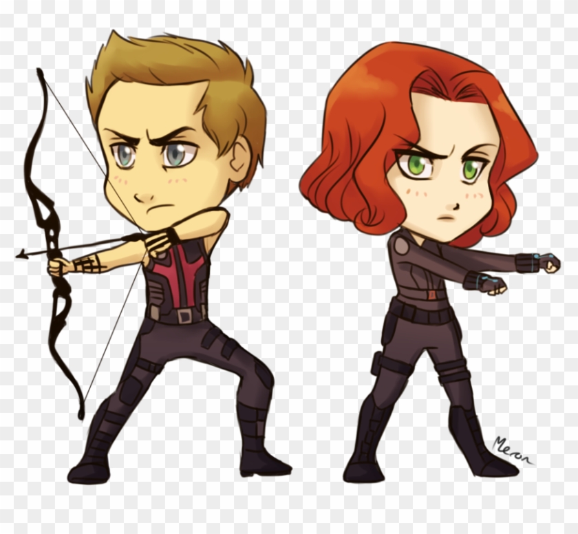 Hawkeye And Black Widow Chibi - Black Widow Hawkeye Chibi #341705