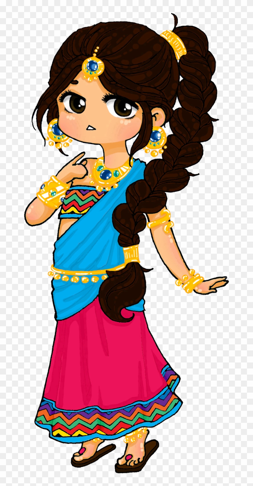 Indian Princess Drawing Chibi Clip Art - Indian Princess Drawing Chibi Clip Art #341834
