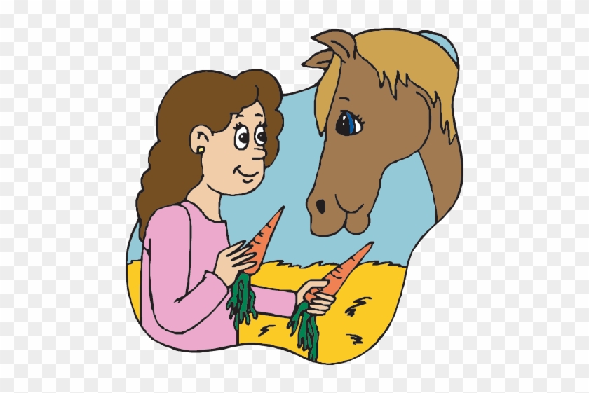 Play As A Guest At A Virtual Horse Where You Feed, - Feeding The Animals Clipart #341769