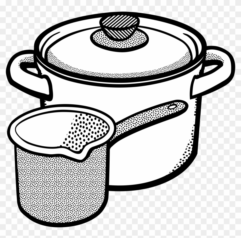 Kitchen Pots - Pot Clip Art Black And White #341796