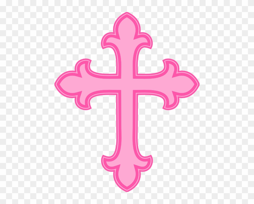 Pink Baptism Cross Clipart - Pink Cross For Baptism #341817