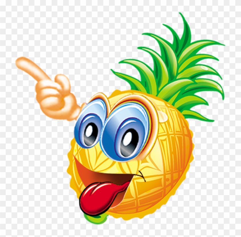 Ananas Mit Smiley - Funny Animated Pictures Of Fruit #341915