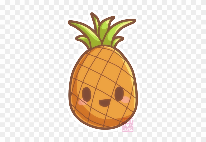 Doodle Kawaii Pineapple By Metterschlingel - Pineapple Drawing With Face #341921