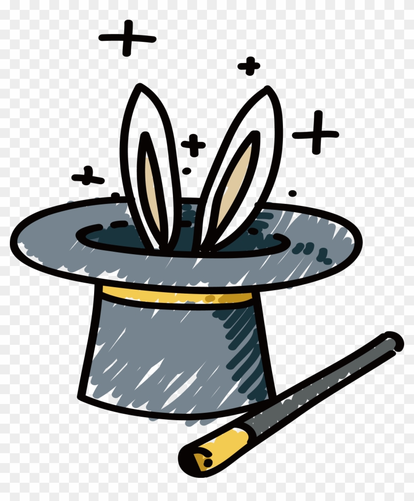 Hat Magic Rabbit Cartoon - Rabbit Magic Png #342023