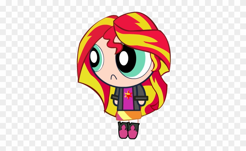 Sunset Shimmer-powerpuff Girl By Rogerlink - Gambar Powerpuff Girl My Little Pony #342150