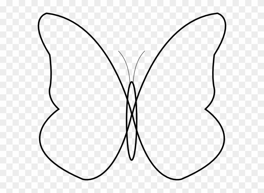 Butterfly Outline Clip Art - Butterfly Outline Transparent Background #342386