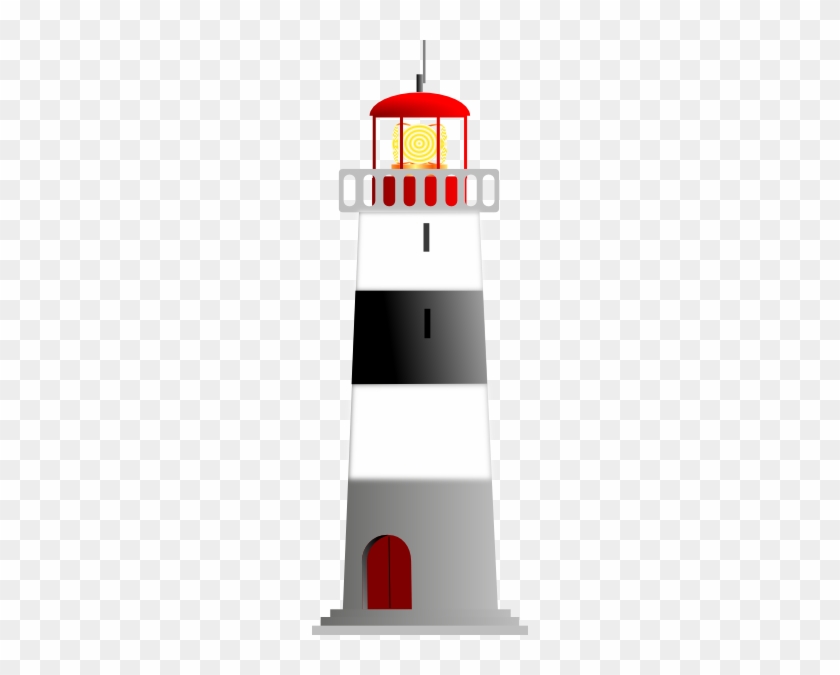 Light House Clip Art - Black Striped Lighthouse Shower Curtain #342410