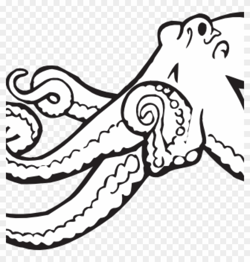 Octopus Clipart Black And White Coloring Book Octopus - Octopus Coloring Page #342424