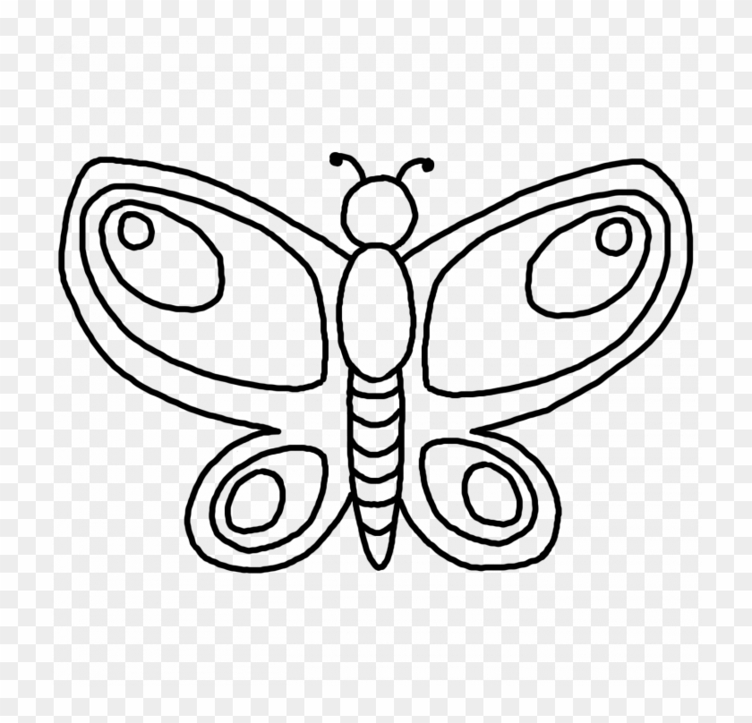 Butterfly Outlines Clip Art On Simple Of Butterflies - Outline Drawings Of Butterfly #342438