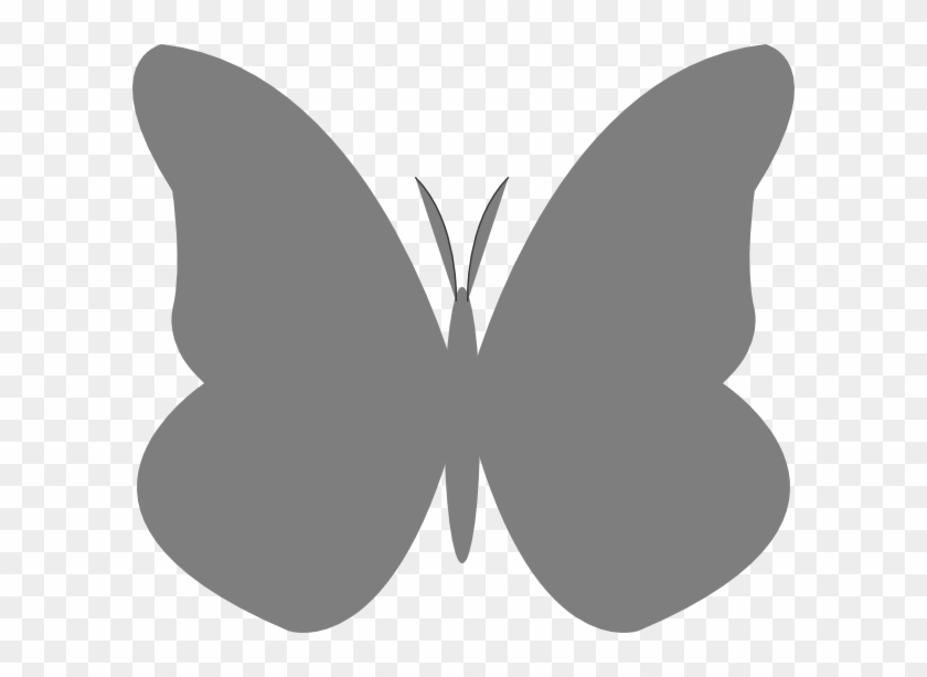Gray Clipart Butterfly - Butterfly Clip Art Gray #342439
