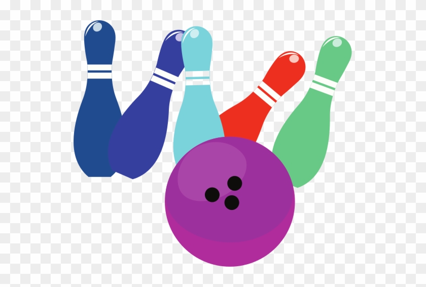 Bowling Ball Hitting Colorful Pins - Ten-pin Bowling #342561