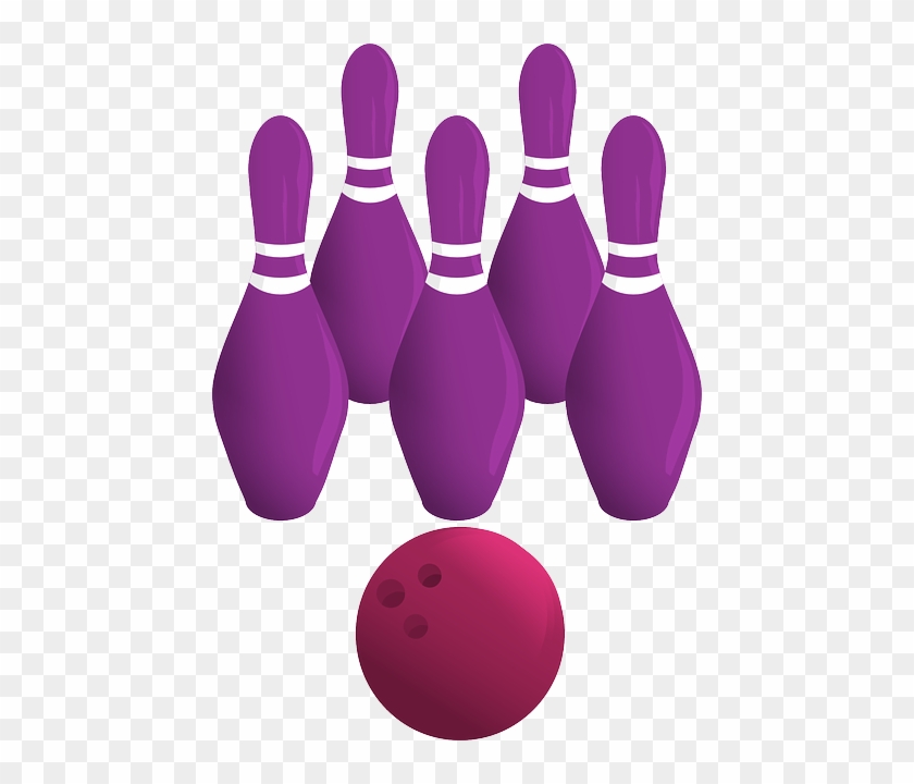 Pins Bowling, Game, Sports, Pins - Purple Bowling Pins #342590