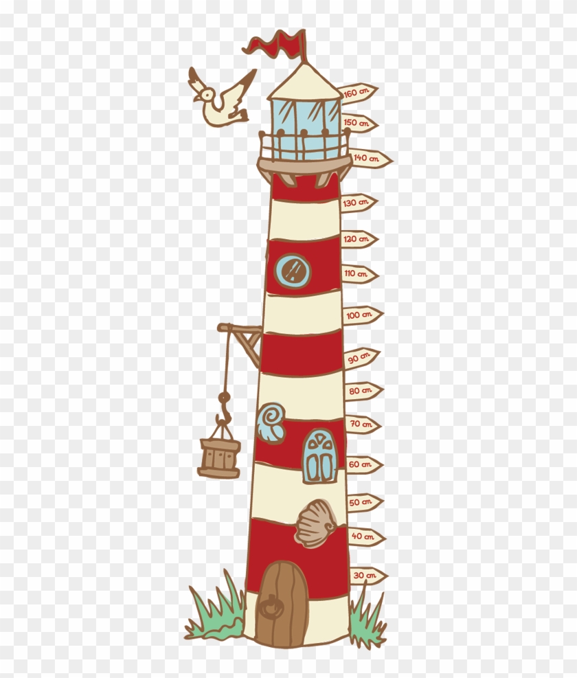 Lighthouse Height Chart Decal - Love The Sea Shower Curtain #342601