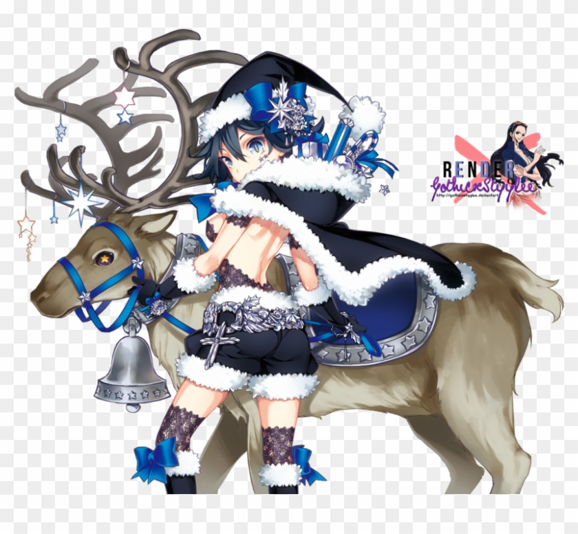 Emperpep 1,040 36 Render Blue Girl Christmas By Gothicxstyylee - Anime Christmas Renders #342629