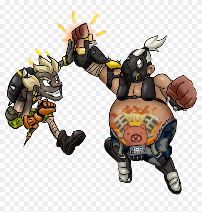Anime Best Friends Forever Drawings Download - Junkrat And Roadhog Png #342636