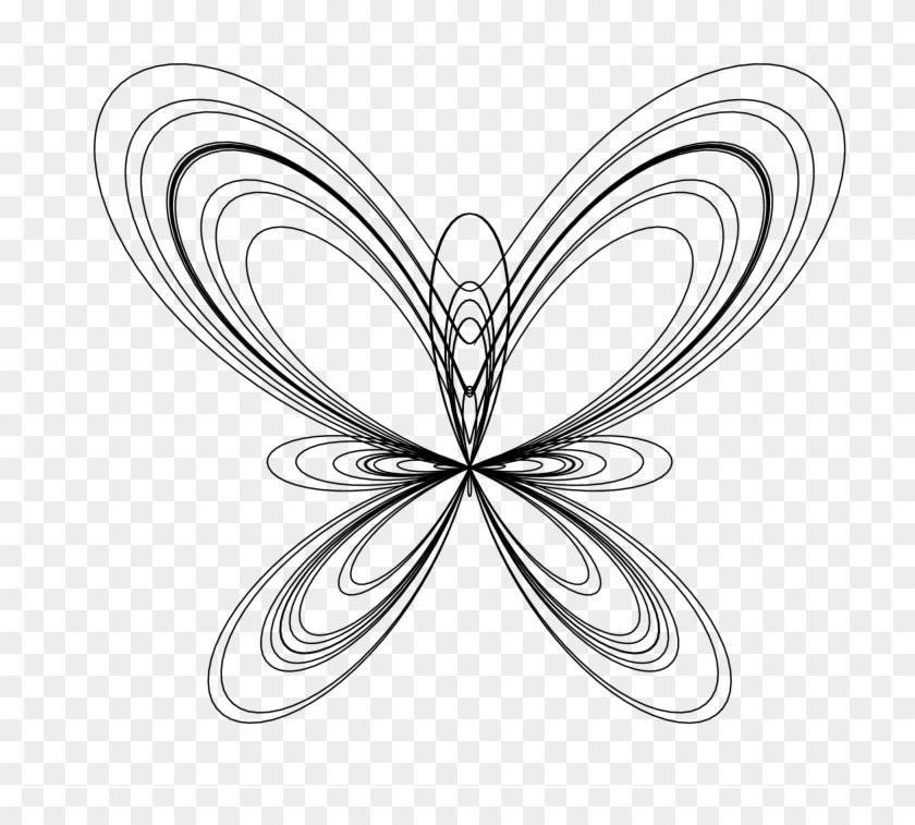 Line Art Drawings Of Butterflies - Butterfly Curve #342665