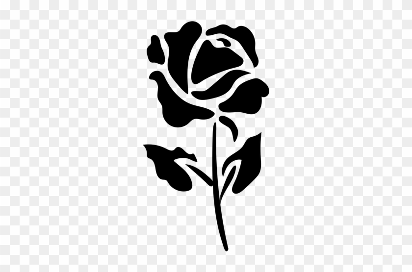 Flowering Rose Stem Flat Icon Flower Transparent Png - Graphic Of Stem Rose #342703