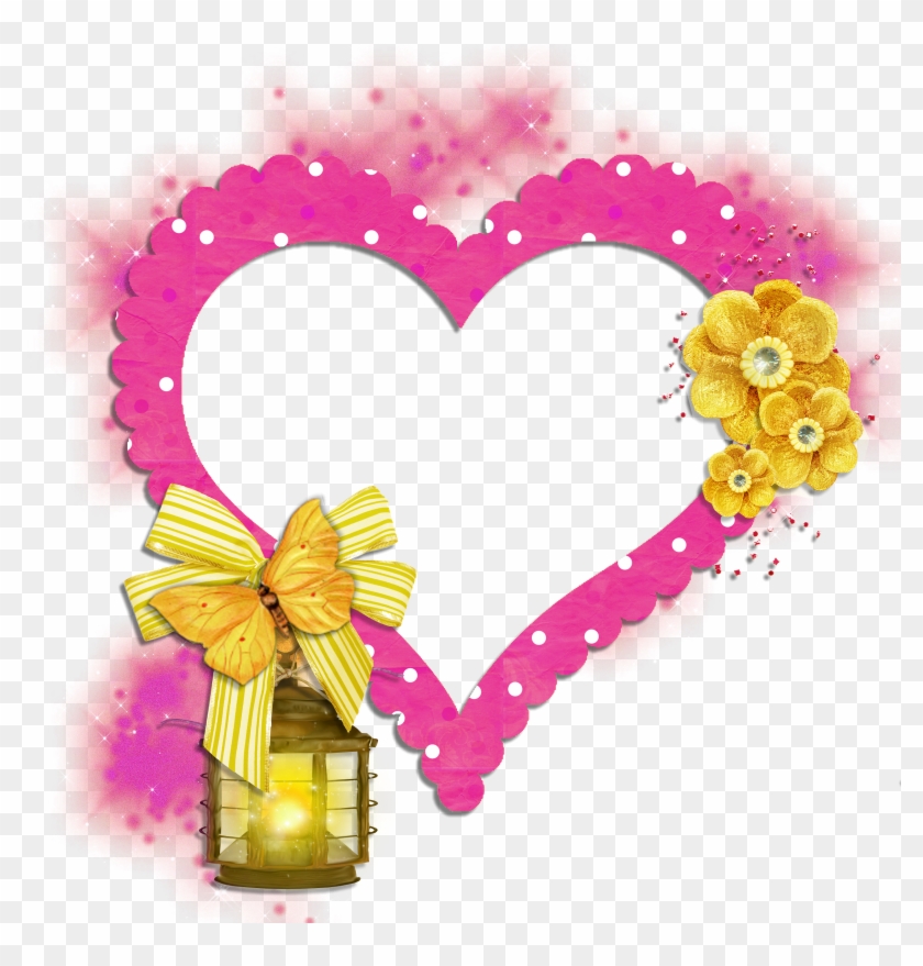 Cards - Pink Heart Frame Png #342726