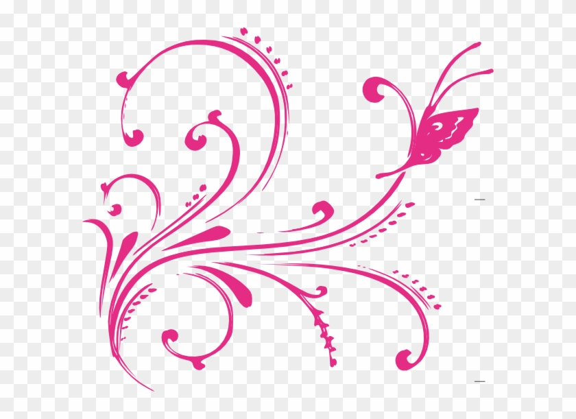 Pink Swirl Butterfly Clip Art At Clker - Pink Swirl Clip Art #342762