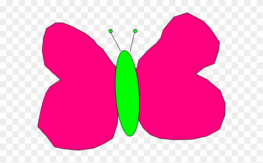 Hot Pink And Lime Green Butterfly Clip Art - Pink Green Butterfly Clipart #342782