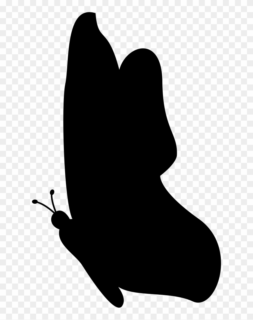 Butterfly Side View Black Silhouette Shape Vector - Butterfly Silhouette Side #342938